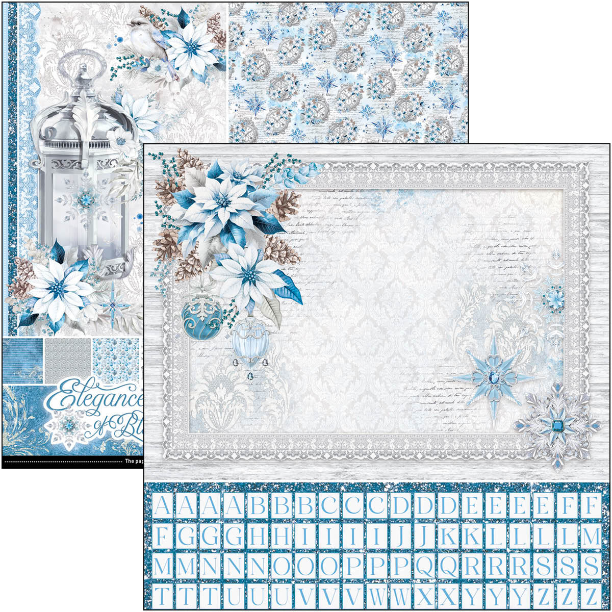 Bloc de motifs bleus Élégance 30x30 cm 8 feuilles/paq-2