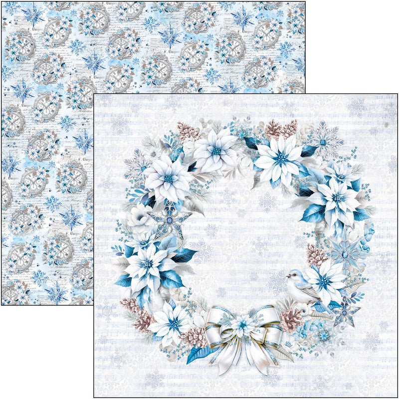 Bloc de motifs bleus Élégance 30x30 cm 8 feuilles/paq-3