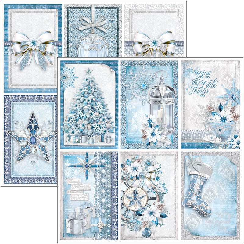 Bloc de motifs bleus Élégance 30x30 cm 8 feuilles/paq-4