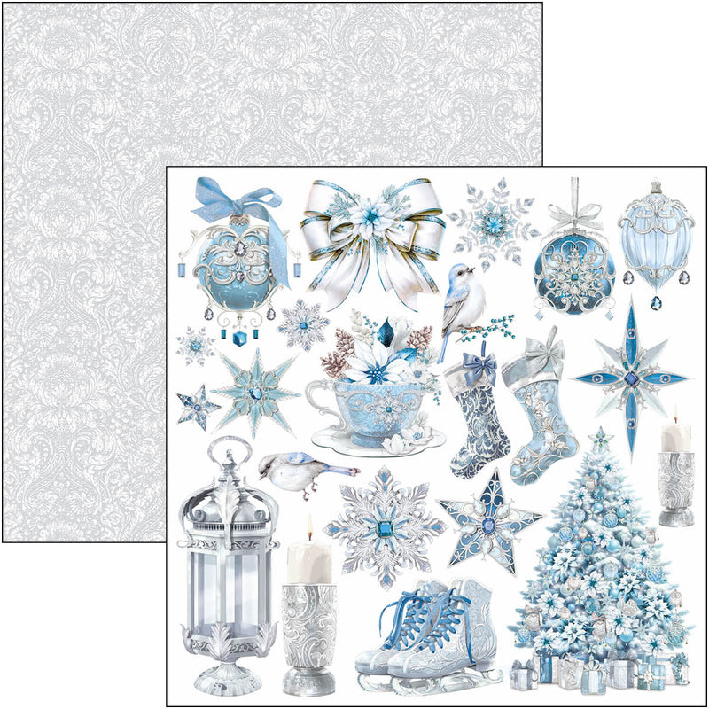 Bloc de motifs bleus Élégance 30x30 cm 8 feuilles/paq-6