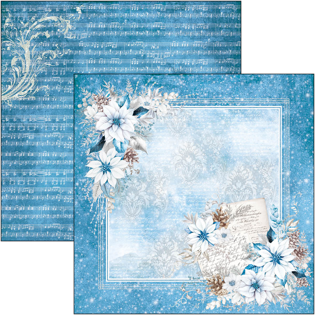 Bloc de motifs bleus Élégance 30x30 cm 8 feuilles/paq-7
