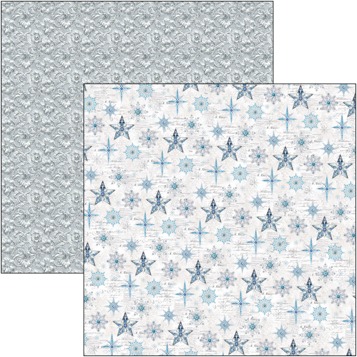 Bloc de motifs bleus Élégance 30x30 cm 8 feuilles/paq-8