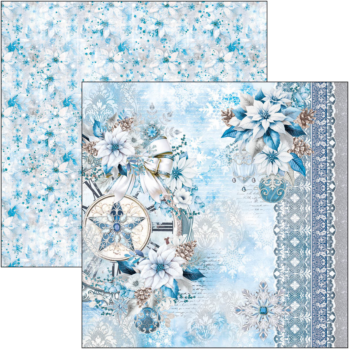 Bloc de motifs bleus Élégance 30x30 cm 8 feuilles/paq-9