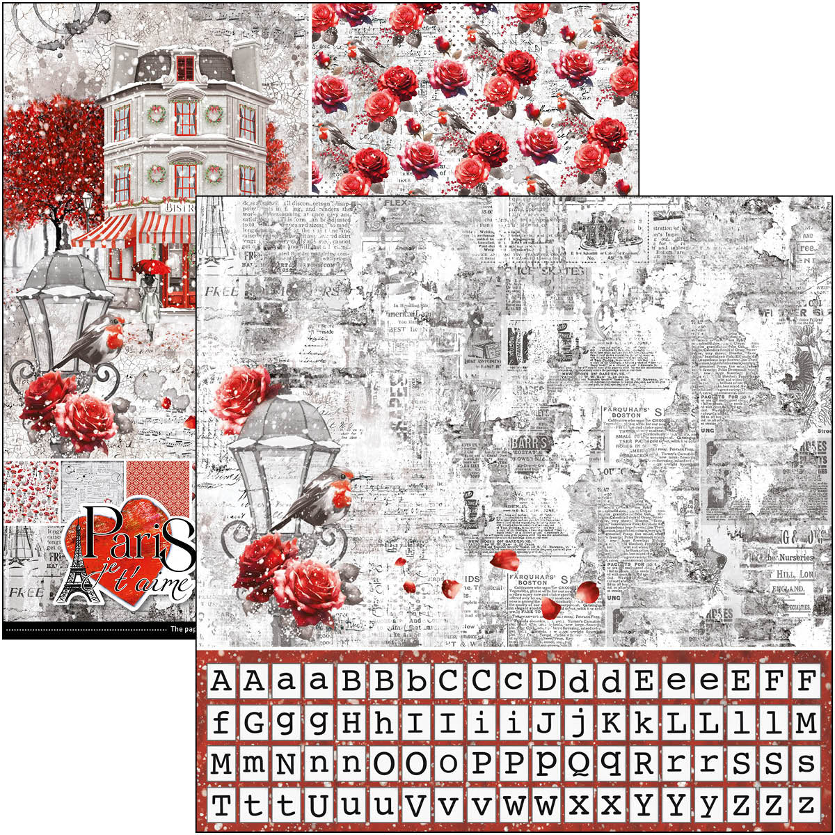 Paris Je t’aime Patterns Pad 12"x12" 8/Pkg-2