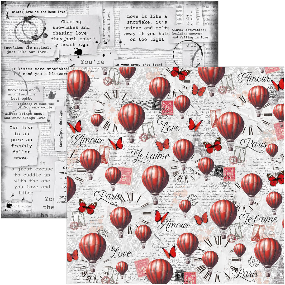 Paris Je t’aime Patterns Pad 12"x12" 8/Pkg-5