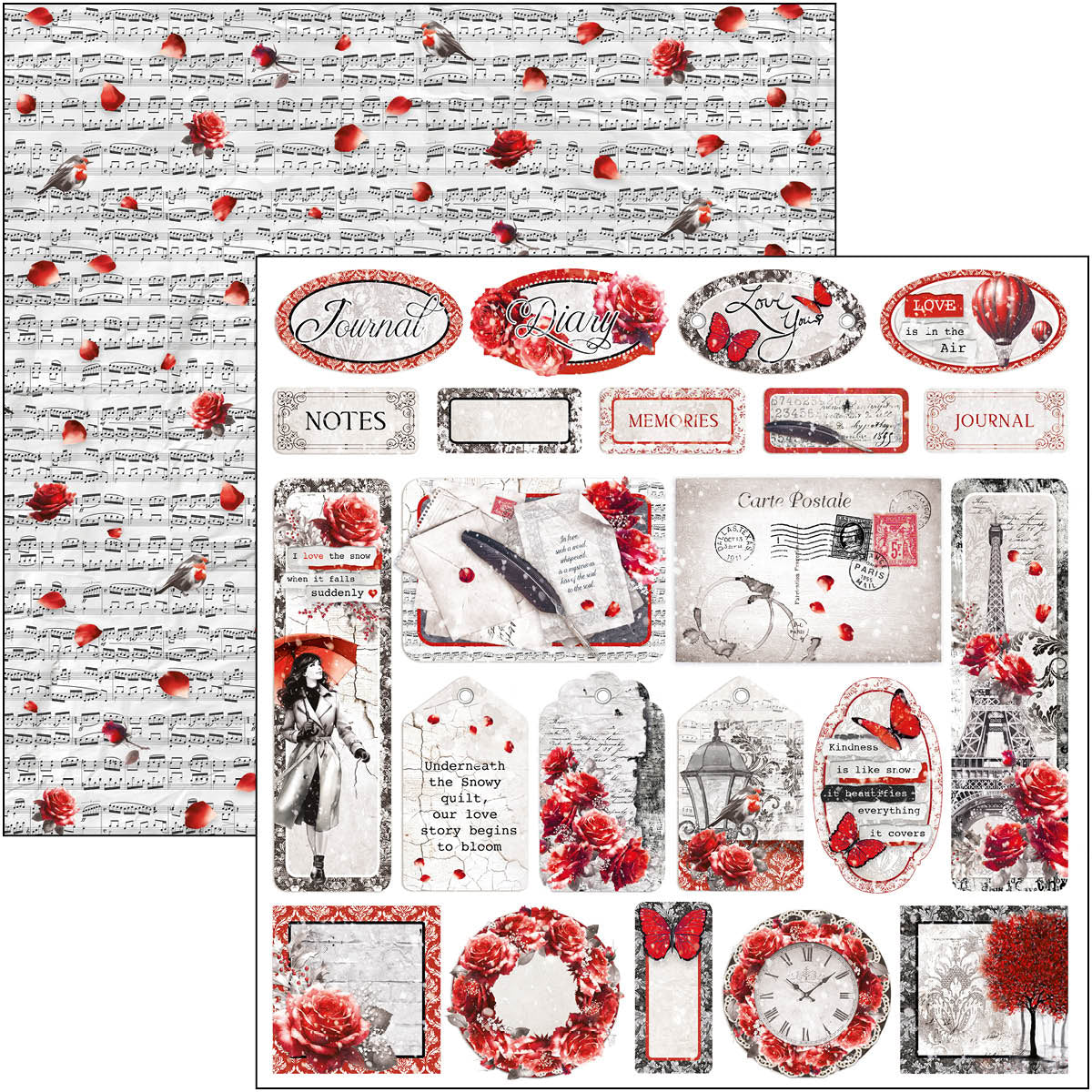 Paris Je t’aime Patterns Pad 12"x12" 8/Pkg-7