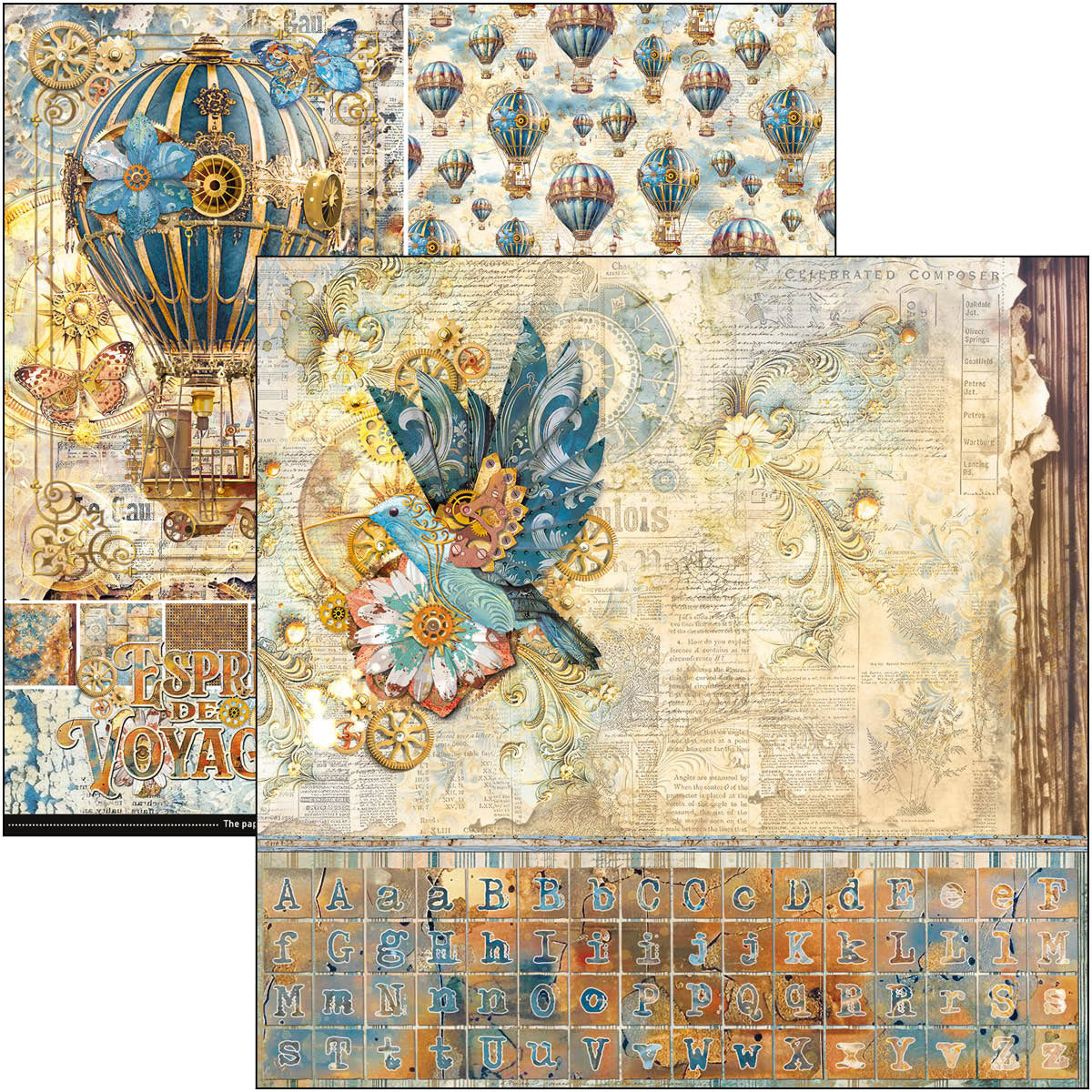 Esprit de Voyage Patterns Pad 12"x12" 8/Pkg-2
