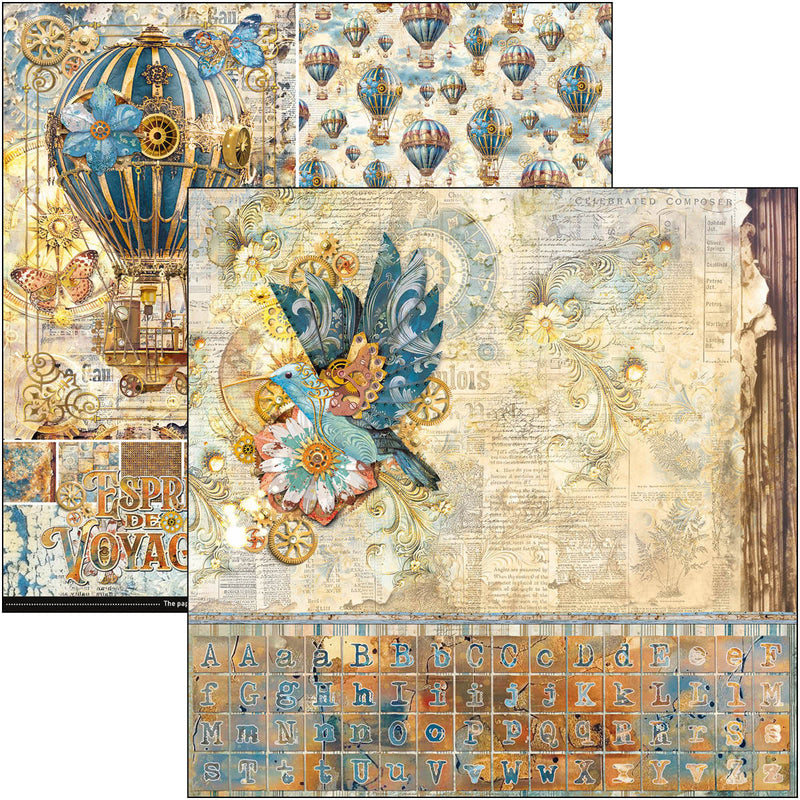 Esprit de Voyage Patterns Pad 12"x12" 8/Pkg-2