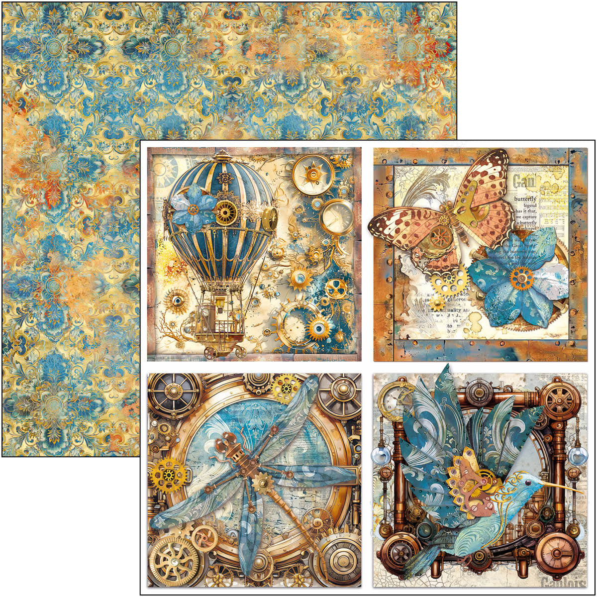 Esprit de Voyage Patterns Pad 12"x12" 8/Pkg-4