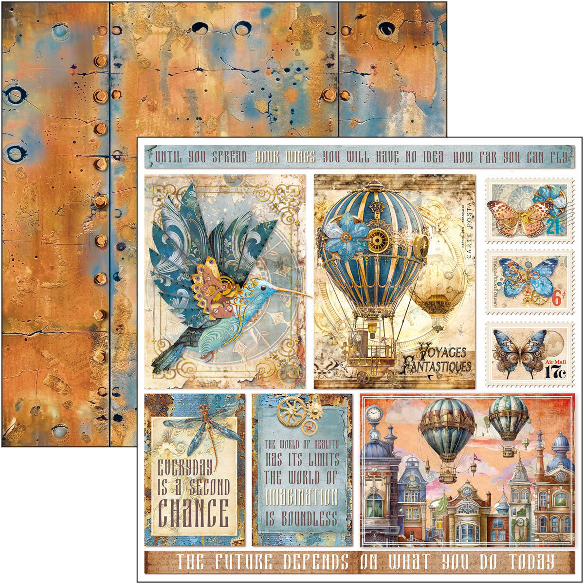 Esprit de Voyage Patterns Pad 12"x12" 8/Pkg-5