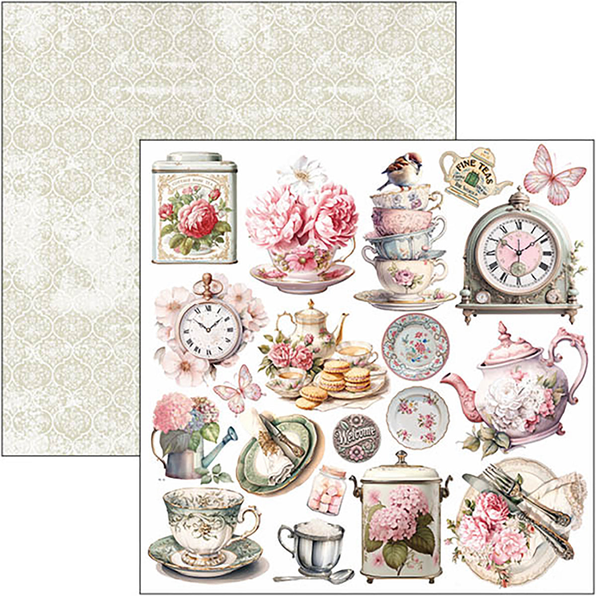 Timeless Moments  Patterns Pad 12"x12" 8/Pkg-4