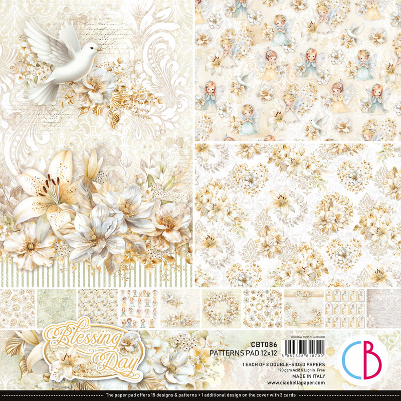 Blessing Day Patterns Pad 12"x12" 8/Pkg-1