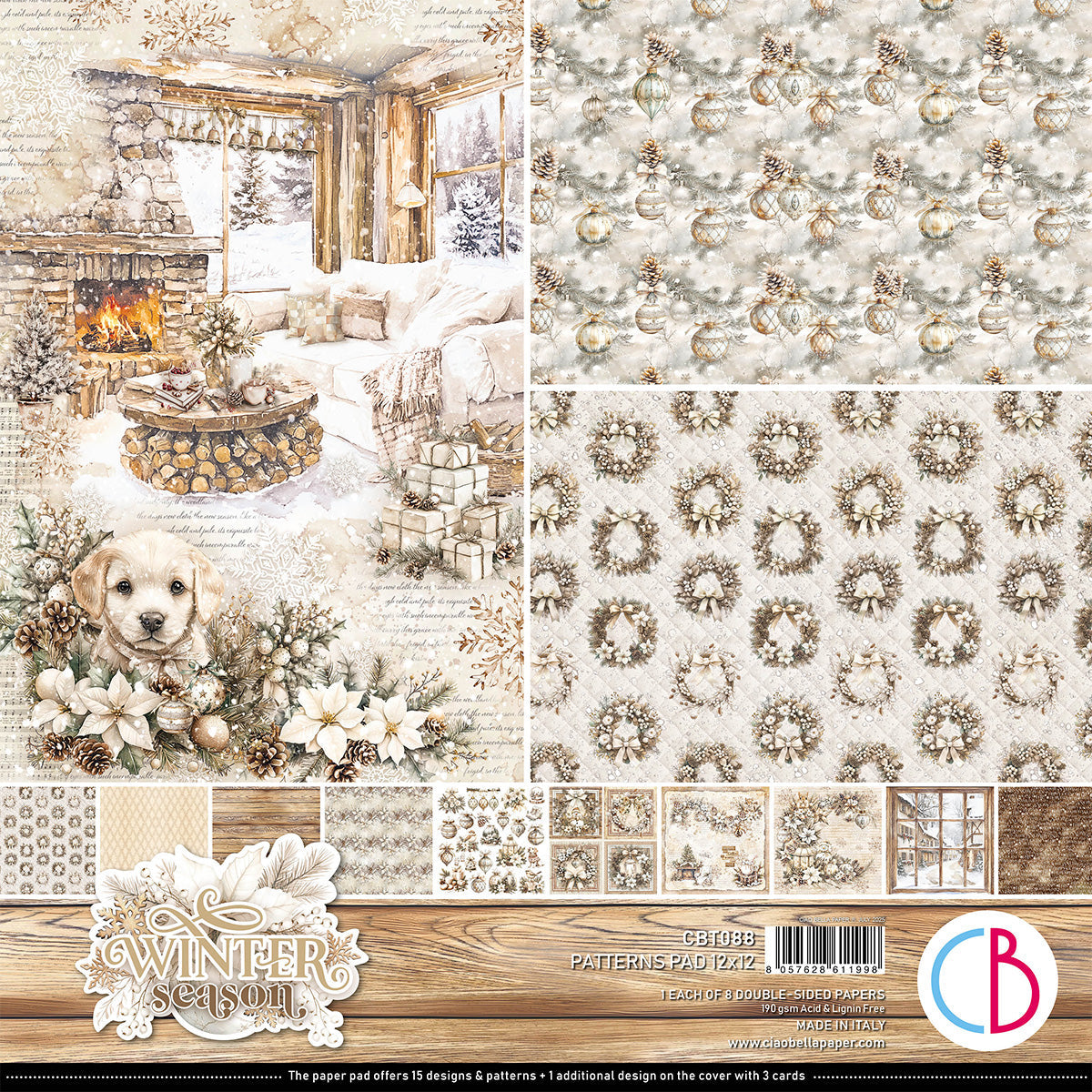 Winter Season Patterns Pad 12"x12" 8/Pkg-1