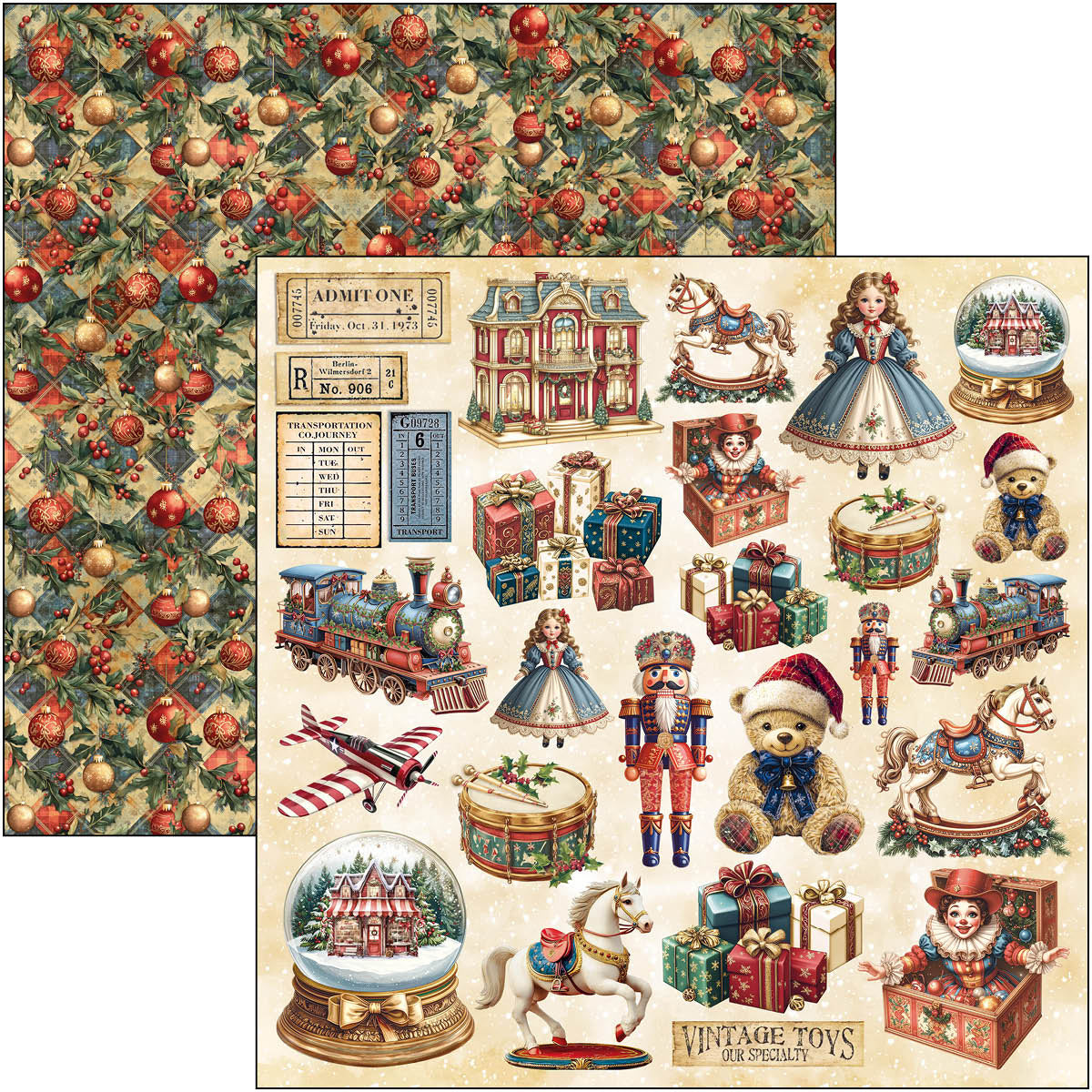 Toy Shop Patterns Pad 12"x12" 8/Pkg-8