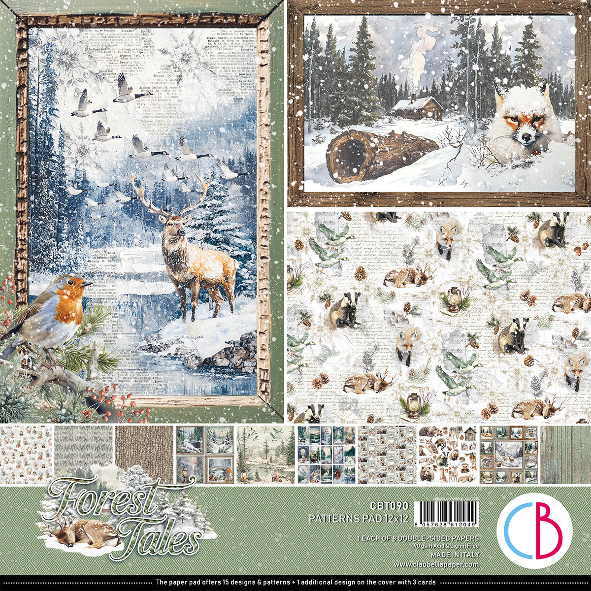 Forest Tales Patterns Pad 12"x12" 8/Pkg-1