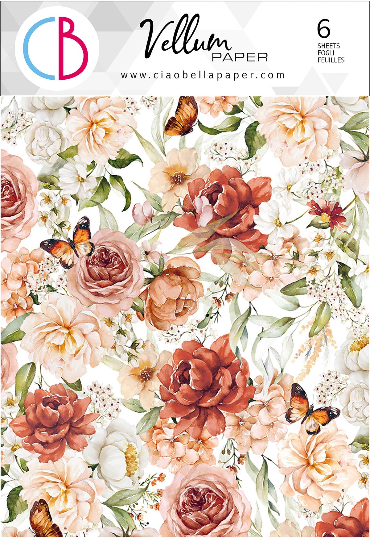 Ciao Bella Vellum Reign Of Grace Paper Patterns A4 6/Pkg-1