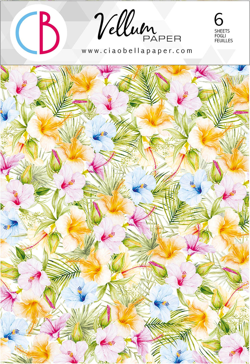 Ciao Bella Vellum Summer Breeze Paper Patterns A4 6/Pkg-1