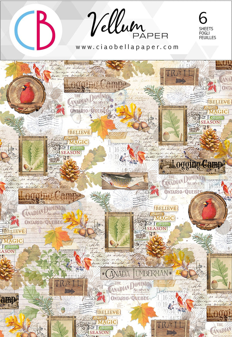 Ciao Bella Vellum Into The Wild Paper Patterns A4 6/Pkg-1