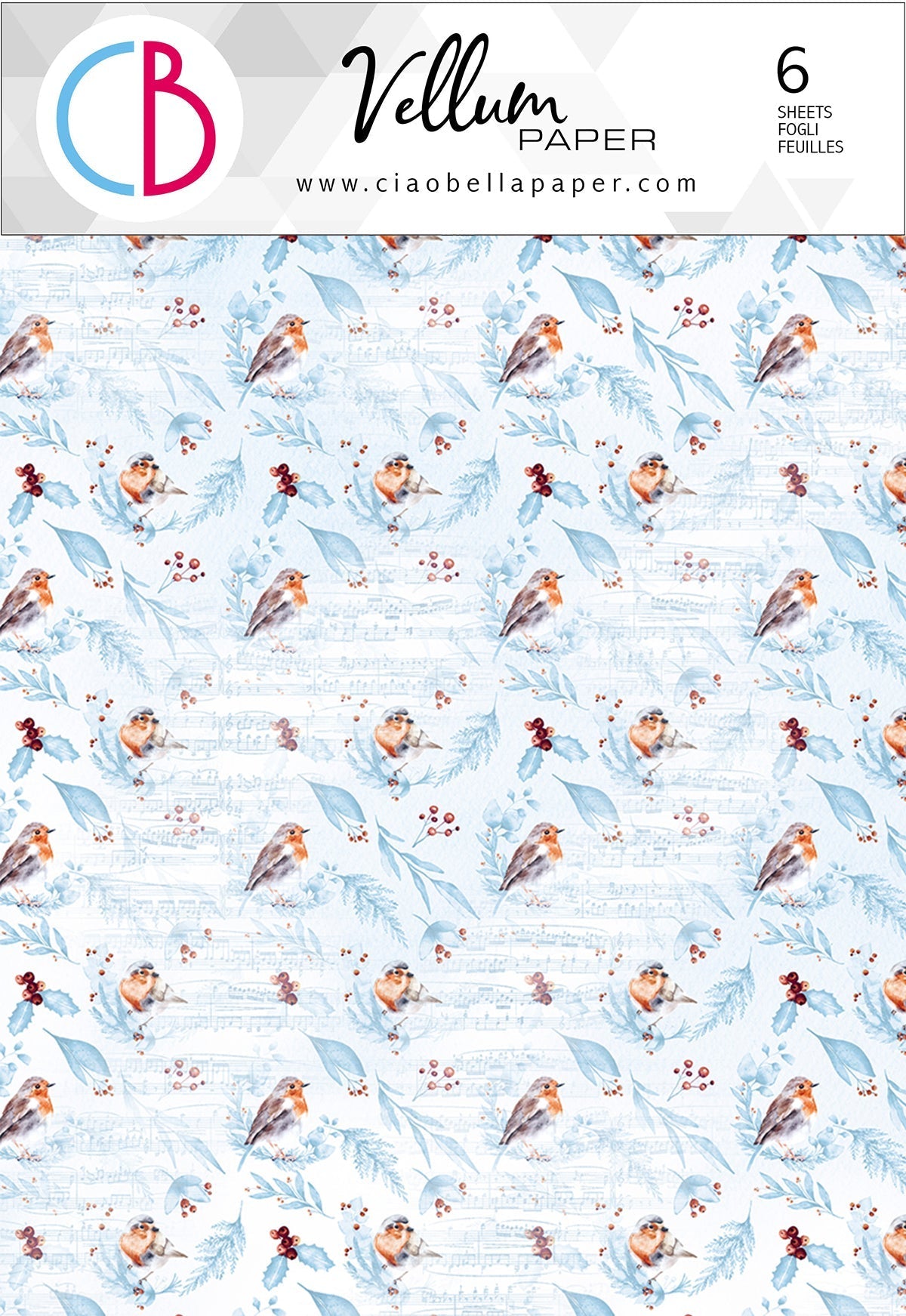 Ciao Bella Vellum Winter Journey Paper Patterns A4 6/Pkg-1