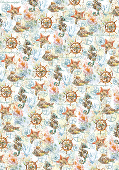 Vellum Coral Reef Paper Patterns A4 6/Pkg-3