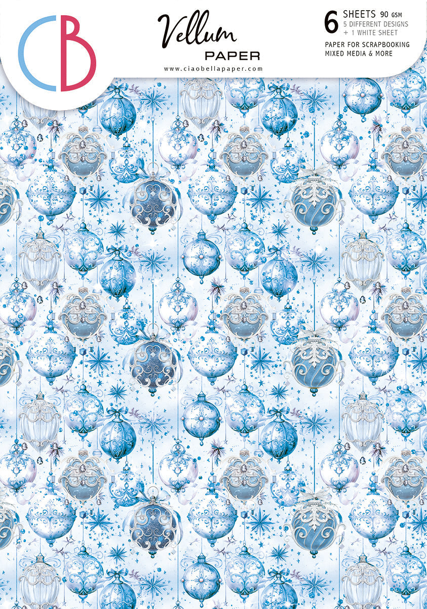 Vellum Elegance of Blue Paper Patterns A4 6/Pkg-1