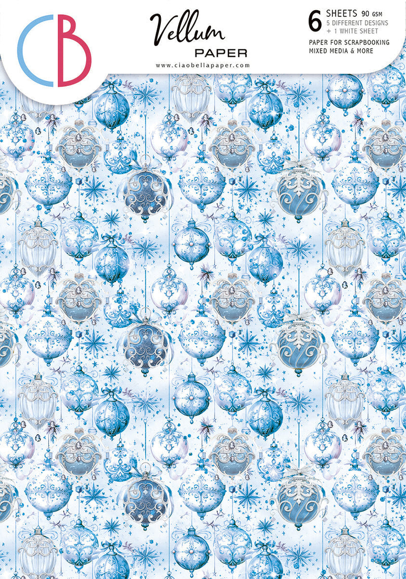 Vellum Elegance of Blue Paper Patterns A4 6/Pkg-1