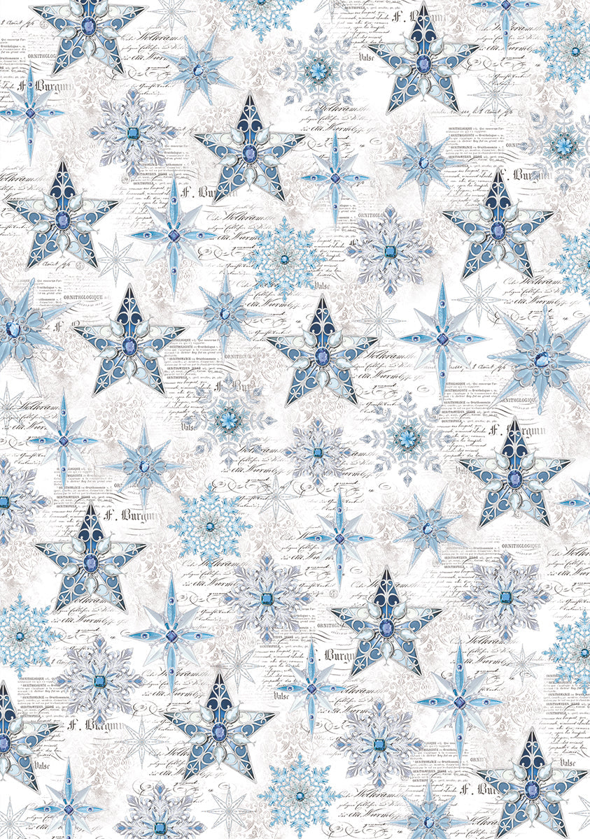 Vellum Elegance of Blue Paper Patterns A4 6/Pkg-3