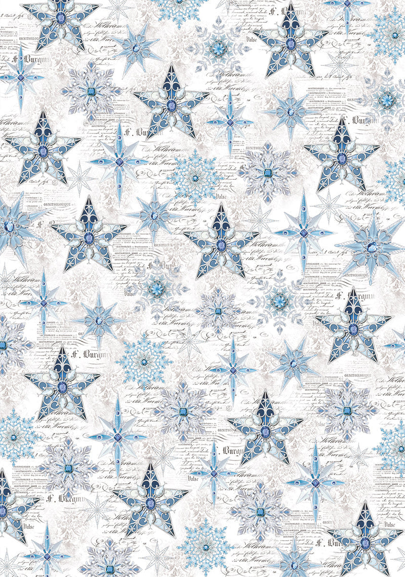 Vellum Elegance of Blue Paper Patterns A4 6/Pkg-3