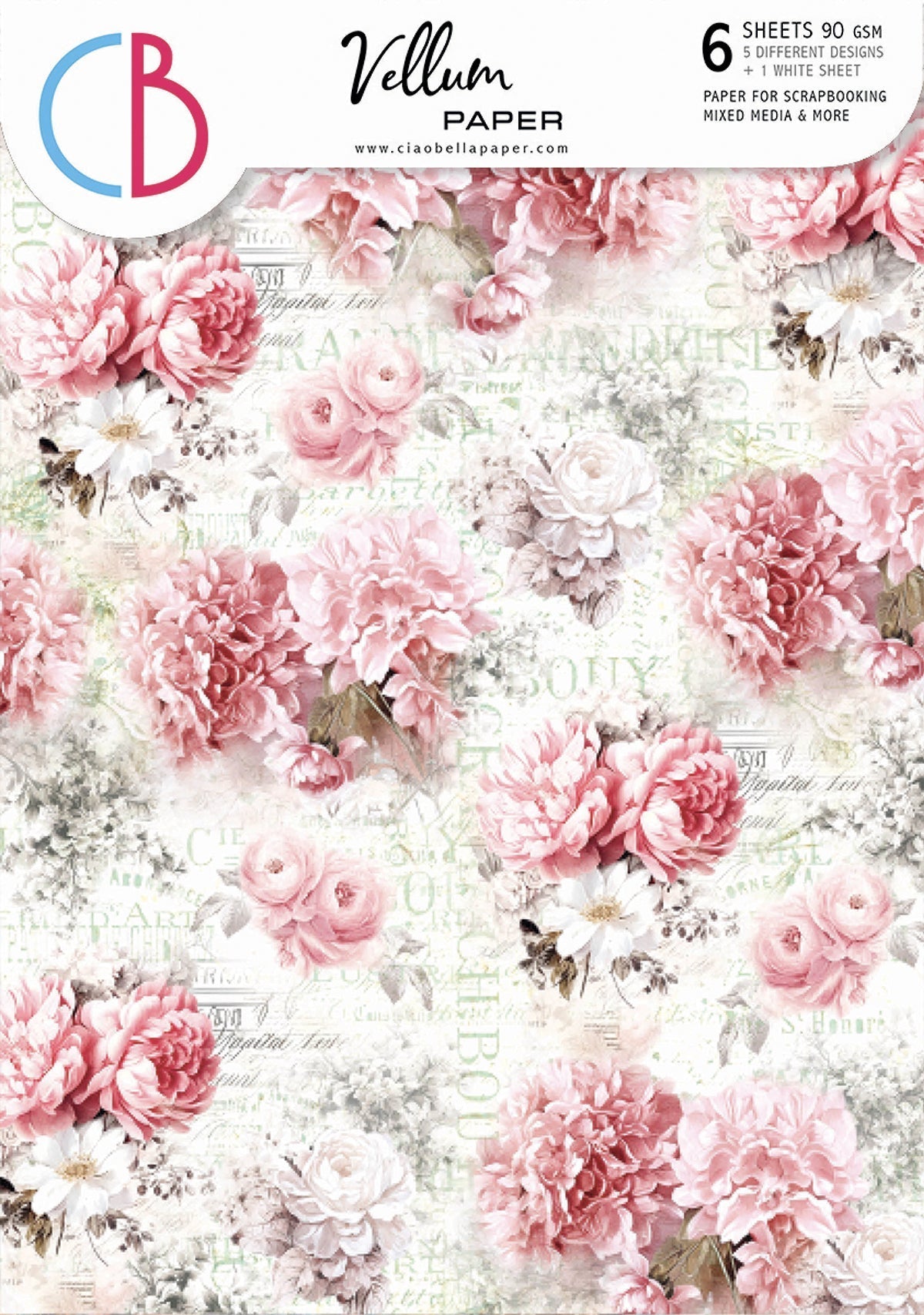 Vellum Timeless Memories Paper Patterns A4 6/Pkg-1
