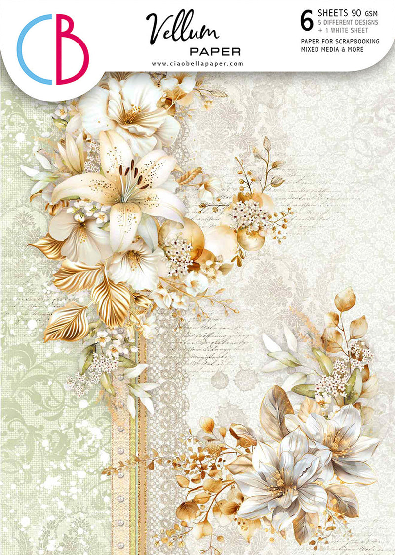 Vellum Blessing Day Paper Patterns A4 6/Pkg-1