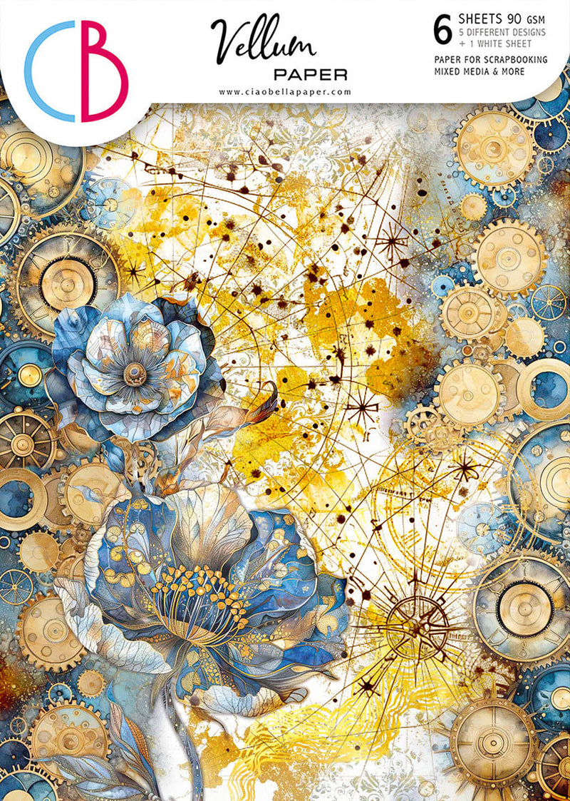 Vellum Celestial Paper Patterns A4 6/Pkg-1