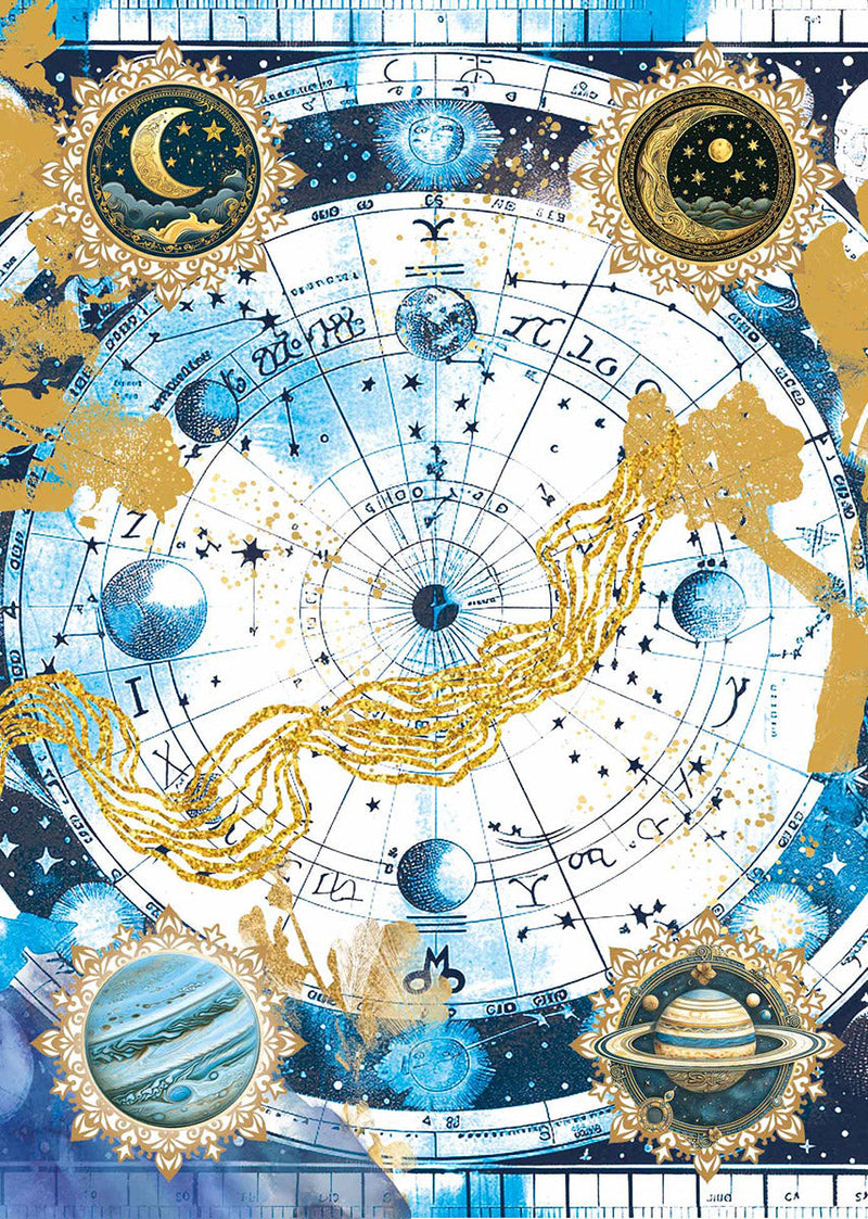 Vellum Celestial Paper Patterns A4 6/Pkg-5