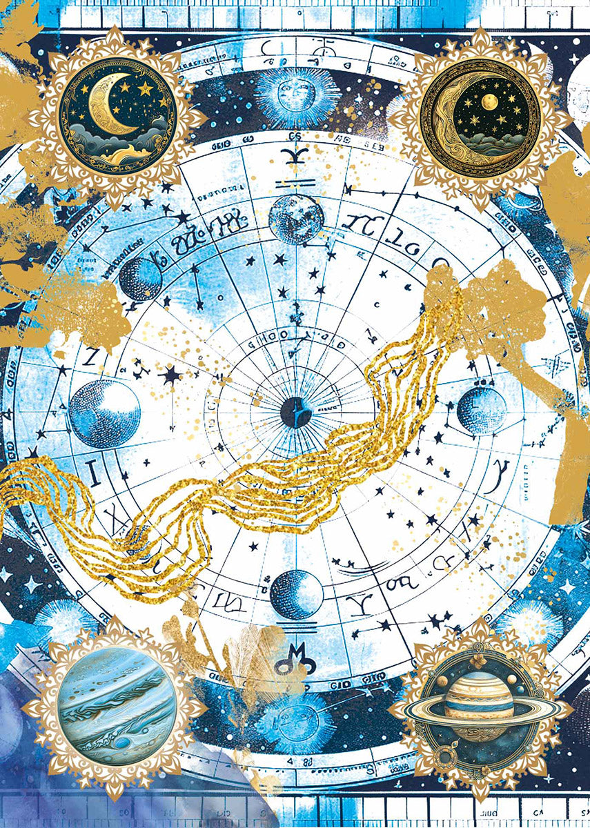 Vellum Celestial Paper Patterns A4 6/Pkg-5