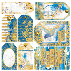 Ciao Bella Vellum Indigo Fussy Cut 6"x6" 6/Pkg-3