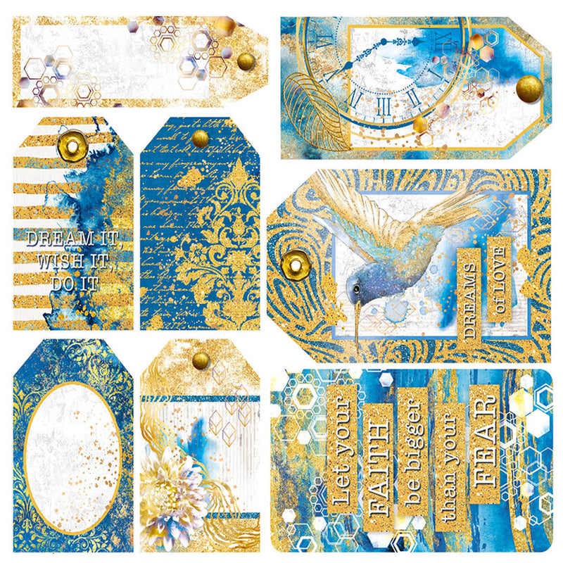 Ciao Bella Vellum Indigo Fussy Cut 6"x6" 6/Pkg-3