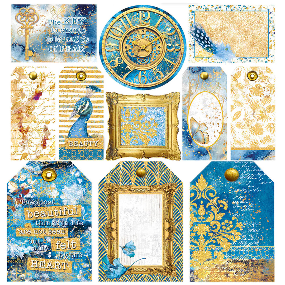 Ciao Bella Vellum Indigo Fussy Cut 6"x6" 6/Pkg-5