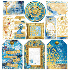 Ciao Bella Vellum Indigo Fussy Cut 6"x6" 6/Pkg-5