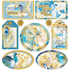 Ciao Bella Vellum Indigo Fussy Cut 6"x6" 6/Pkg-7