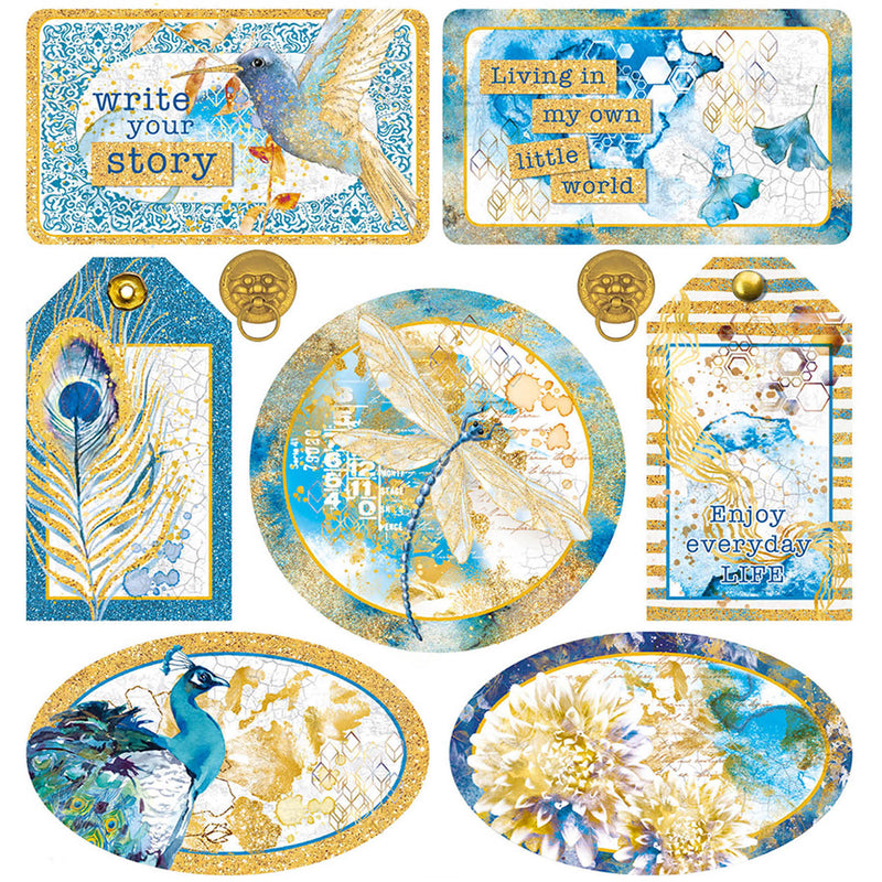 Ciao Bella Vellum Indigo Fussy Cut 6"x6" 6/Pkg-7