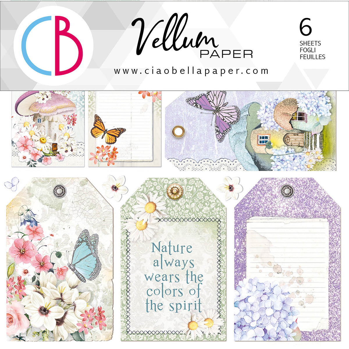 Ciao Bella Vellum Enchanted Land Fussy Cut 6"x6" 6/Pkg