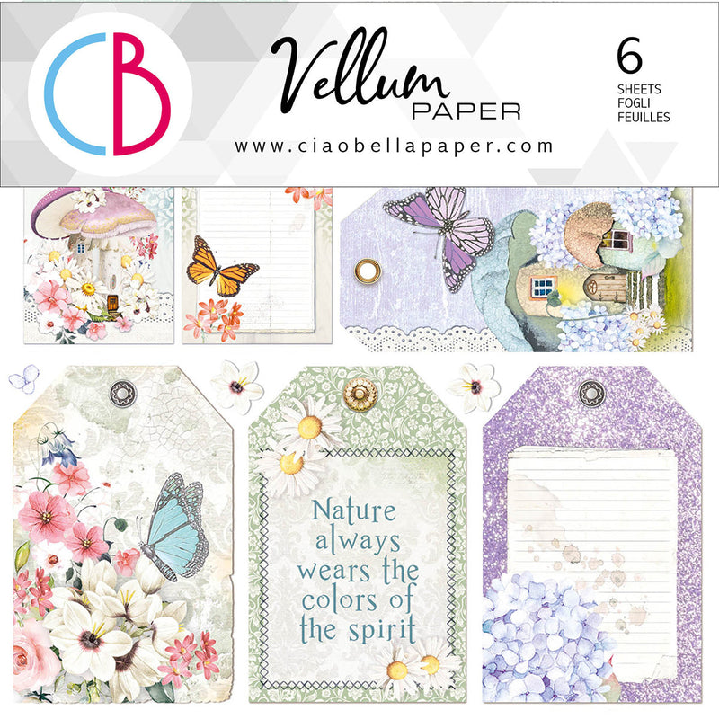Ciao Bella Vellum Enchanted Land Fussy Cut 6"x6" 6/Pkg-1