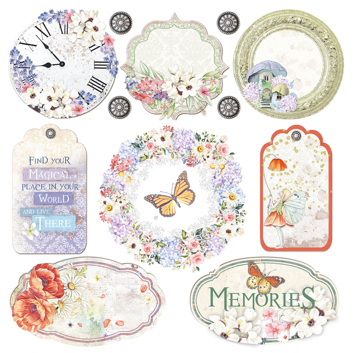 Ciao Bella Vellum Enchanted Land Fussy Cut 6"x6" 6/Pkg-3