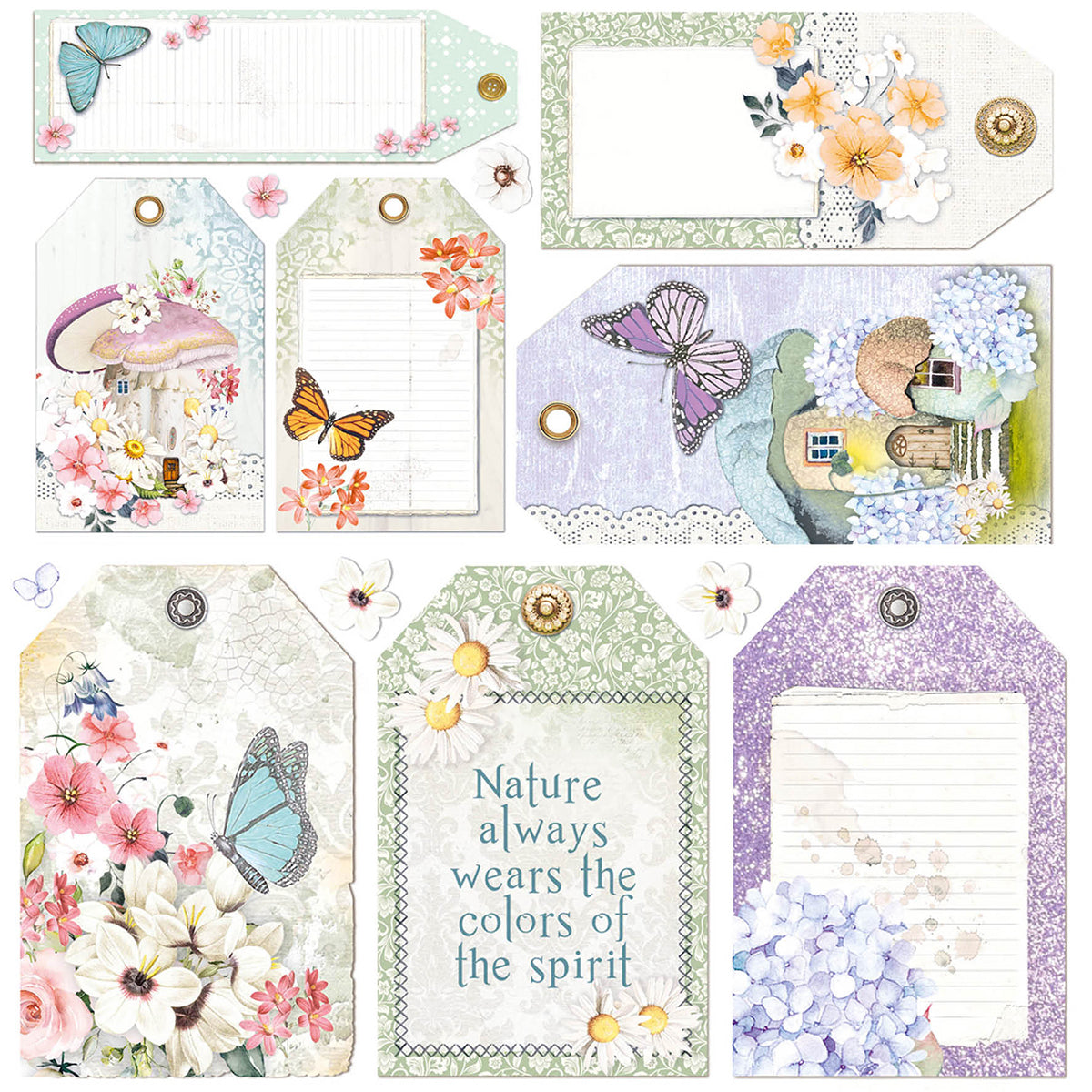 Ciao Bella Vellum Enchanted Land Fussy Cut 6"x6" 6/Pkg-5