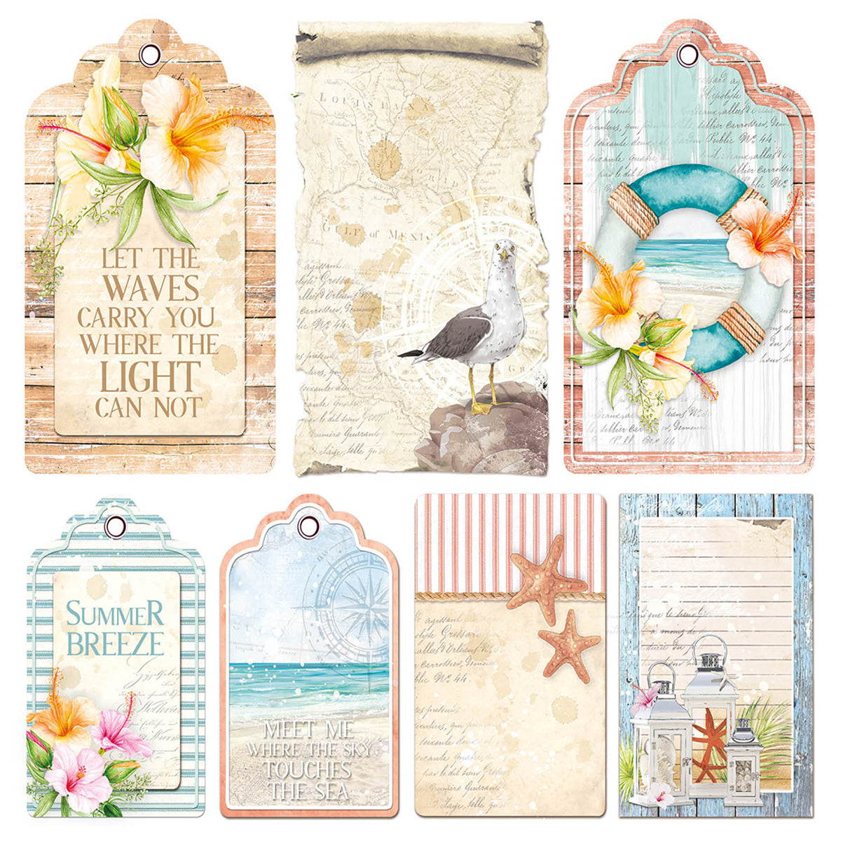Ciao Bella Vellum Summer Breeze Fussy Cut 6"x6" 6/Pkg-5