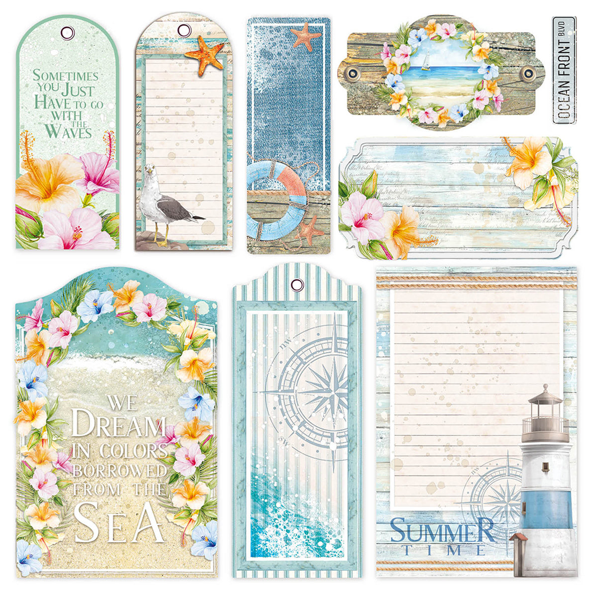 Ciao Bella Vellum Summer Breeze Fussy Cut 6"x6" 6/Pkg-7