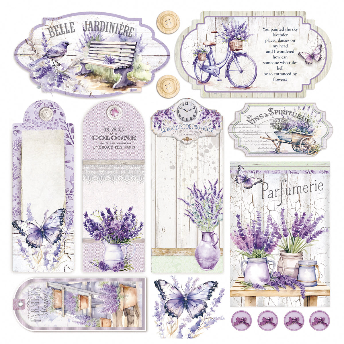 Vellum Morning In Provence Fussy Cut 6"x6" 6/Pkg-4