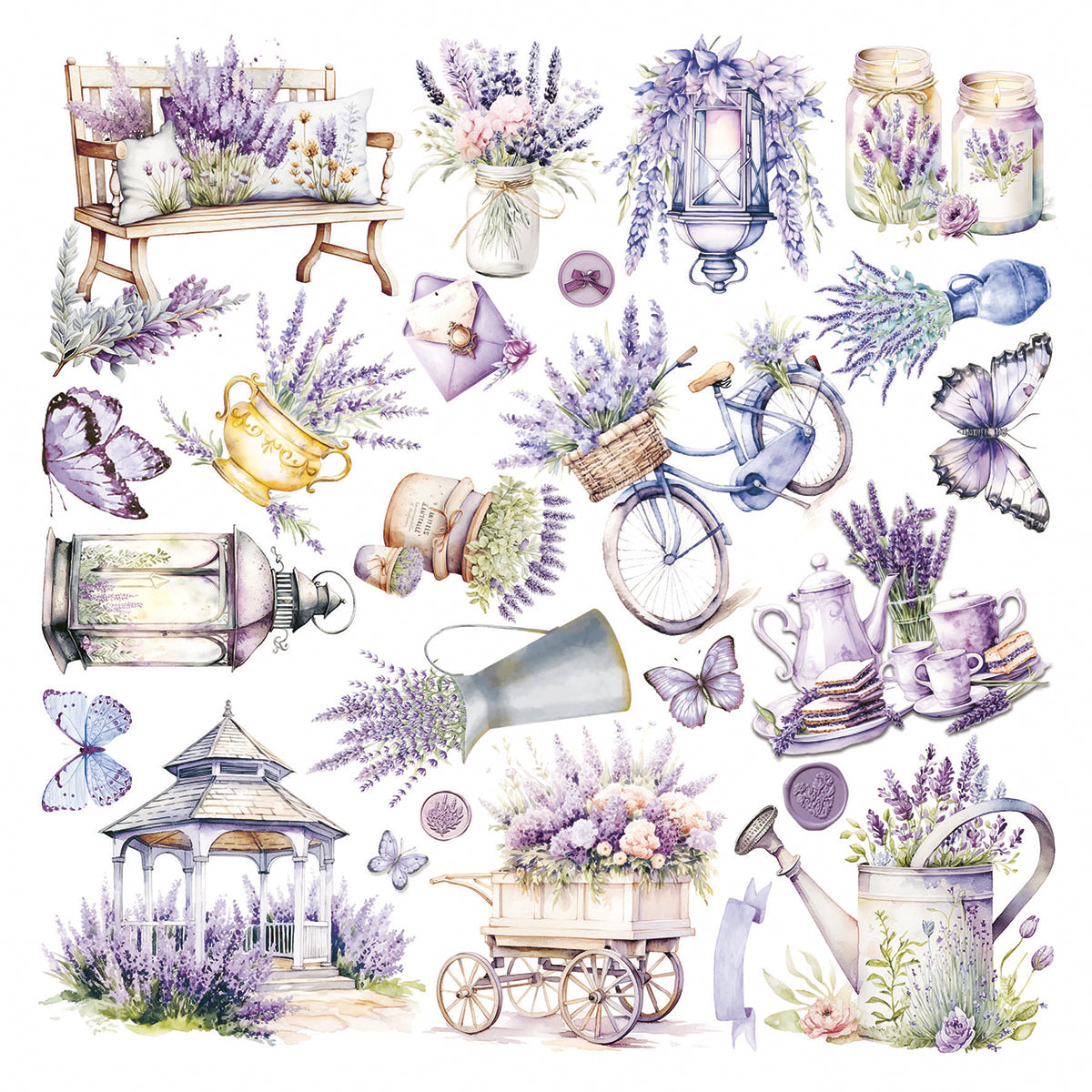 Vellum Morning In Provence Fussy Cut 6"x6" 6/Pkg-6