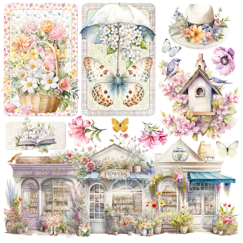 Vellum Flower Shop Fussy Cut 6"x6" 6/Pkg-2