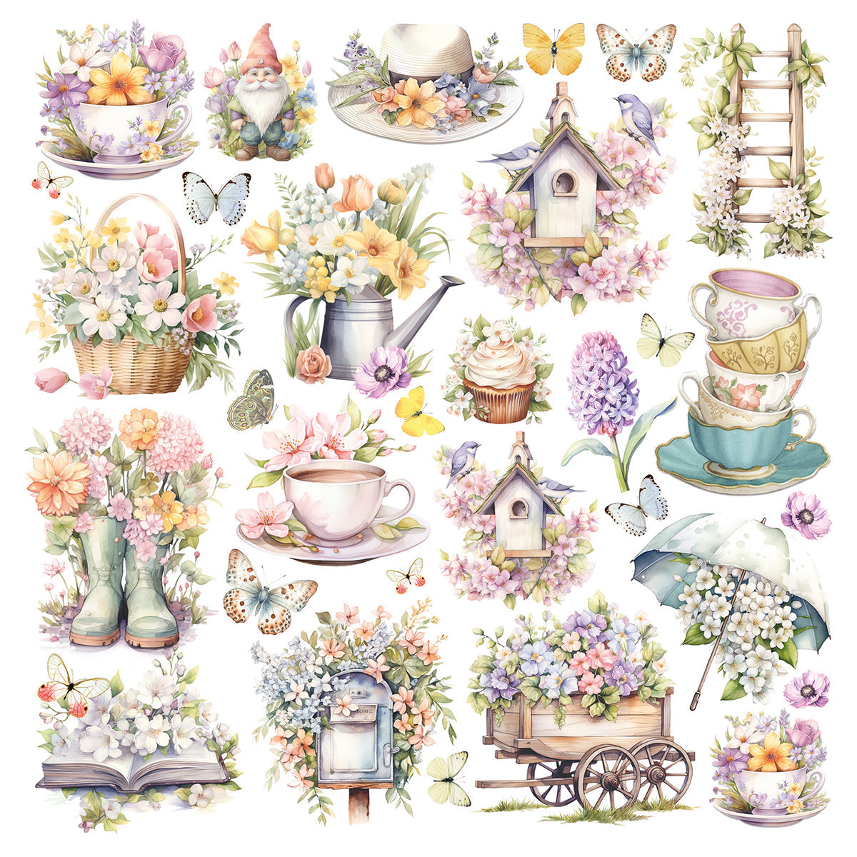 Vellum Flower Shop Fussy Cut 6"x6" 6/Pkg-3