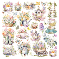 Vellum Flower Shop Fussy Cut 6"x6" 6/Pkg-3